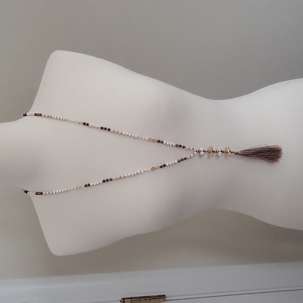 Beaded Boho Y Necklace